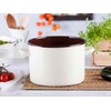 Altom Design Silesia Emaliuotas puodas 7,5 l skersmuo 24 cm aukštis 17 cm kreminis/tamsus centras 7818