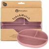Silikoninė lėkštė su skyreliais Petite&Mars Dusty Rose, rožinė