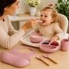 SILIKONINIAI INDELĖS MOMI AMI ROŽINĖS RINKINYS BIB BABY +6MSC