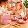 SILIKONINIAI INDELĖS MOMI AMI ROŽINĖS RINKINYS BIB BABY +6MSC