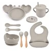 SILIKONINIAI INDĖLIAI VAIKAMS KRABŲ RINKINYS IŠ 9 ELEMENTŲ SEMĖS spalvos - Y20
