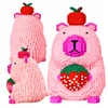 Skibi Store Capybara Statybinės plytos Braškių Rožinė 9240 vnt. DIDELIS MODELIS