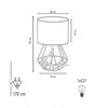 Skylighting Naktinė lempa STOŁOWA BIURKOWA DIAMENT BRYLANT DRUT Baltai RÓŻOWA LED EDISON