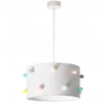 Skylighting NOWOCZESNA LAMPA SUFITOWA WISZĄCA DZIECIĘCA ABAŻUR 30CM POMPONY LED E27