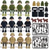 Sluban FIGURINĖS 8057 + GINKLAI + skydai + ŠUNYS armijos policijos statybiniai blokai figūrėlės ginklai šuo