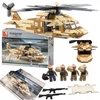 Sluban Plytos Sikorsky UH-60 Juodas Hawk Helicopter 439 vnt. + 4 ARMY figūrėlės