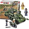 Sluban TANK 0687 + MOTOR blokuoja ginklus figūras ginklus armiją plokštelinius ginklus armiją