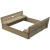 Smėlio dėžė su dangčiu-suoliukais Robert Swing King 120x120x25cm medinė/impregnuota