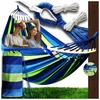 Sodo hamakas dvivietis xxl didžiausias 290x150 krepšys + pagalvėlė 60 cm galvos juosta