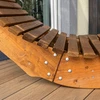 Sodo šezlongas, medinis supamasis krėslas, rudas šezlongas SPA zonai
