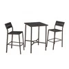 Sodo stalas 70x70x103cm juodas/rudas