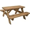 Sodo stalas su suolais Ekju 91x90x47cm medinis/rudas