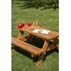 Sodo stalas su suolais Ekju 91x90x47cm medinis/rudas