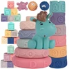 Stator SOFT CREATIVE Blocks sensoriniai DANTYS BURGES PIRAMIDĖ 27 Vnt.