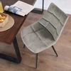 Songmics 2x Valgomojo kėdės, pilkos, aksominės, Chesterfield stilius