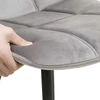 Songmics 2x Valgomojo kėdės, pilkos, aksominės, Chesterfield stilius