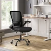Songmics Kėdė BIUROWE SUKAMASIS FOTEL DO BIURKA ERGONOMICZNE SIATKA Juoda 120KG