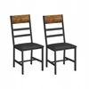 Songmics VALGOMO KĖDŽIŲ RINKINYS IŠ 2 KAIMIŠKŲ RUDŲ JUODŲ 43 x 43 x 95,5 cm