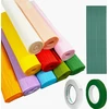 SPALVŲ RINKINYS IŠ 10 25X250CM JUOSTŲ POPIERINIŲ GĖLŲ DIY DARBAS