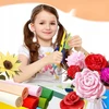 SPALVŲ RINKINYS IŠ 10 25X250CM JUOSTŲ POPIERINIŲ GĖLŲ DIY DARBAS