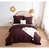 Spod Igły i Nitki Patalynė KOMPLET 220x200 SATYNA 100% BAWEŁNA RUFFY PREMIUM BRĄZ