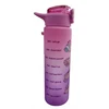St. Majewski BUTELAS Motyvuojantis buteliukas su šiaudeliu vamzdeliu 900 ml CAT PUSHEEN rožinė ir violetinė