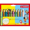 Stabilo Woody Duo 3in1 kreidelės, 10 vnt. + drožtukas
