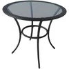 Stalas grūdinto stiklo stalviršiu D80x74cm žemės rudas