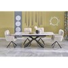 Halmar Stalas LUCIANO Extension Baltas Marmuras / Juoda