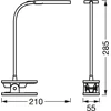 Stalinis LED šviestuvas su gnybtu OSRAM PANAN CLIP, 5,2W 4000K 80lm, USB, 21x5,5x28,5cm