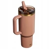Stanley Thermal Mug kreminis/rudas mokas latte Straw Tumbler 1,18L