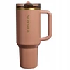 Stanley Thermal Mug kreminis/rudas mokas latte Straw Tumbler 1,18L