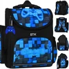 Starpak Mokyklinė kuprinė berniukui, ergonomiška, "Pixel" žaidimų tematika, (pradinukams)