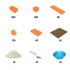 Statybiniai blokai Plytos Build with Brick Teifoc priedų rinkinys 100 vnt