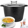 Sternhoff DIDELIS MARMURINĖS PUODAS SU DANČIU INDUKCINIŲ DUJŲ NELIPAUS AROMATO RANKENĖLĖLE 28cm 10L