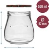 Stiklainiai su dangteliais Browin 500ml/Ø82/6vnt.