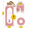 Stiklinė gertuvė 4FIZJO 750 ml, rožinė, vandens butelis, sportinė gertuvė, su dėklu, treniruotėms, kasdieniam naudojimui