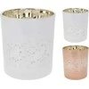 Stiklinė žvakidė Baltas ROSE, 2 spalvos, 10 cm