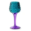 Stiklinė žvakidė JODECO LAMP, violetinės/žalsvos sp., 8 x 26 cm