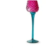 Stiklinė žvakidė JODECO LAMP, violetinės/žalsvos sp., 8 x 26 cm
