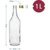 Stiklinis buteliai su kamščiu Browin 1L/4vnt.