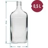 Stiklinis butelis su dangčiu Browin 500ml/6vnt.