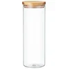 Stiklinis maisto laikymo indelis AMBITION NORDIC, su bambukiniu dangteliu, 1,8 l