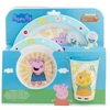 Stor Peppa Pig Pepa PIG pusryčių rinkinys su mikrobangų krosnelės stalo įrankiais