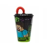 Stor Plastový pohár s vrchnákom ir slamkou MINECRAFT 430ml, 40430