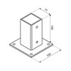 Stulpelių pagrindas Grundline 71x150x1.8mm juodas