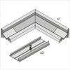 Bikuvalt LED profilio juostos CORNER10 kampinis sujungimas L, anoduotas