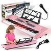 Suprimo DIDELĖ KLAVIATŪRA ORGANINIS PIANO 61 KLAVIŠAS APŠVIETANTI LED KLAVIŠAI ROŽINIAI