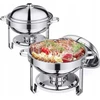 Švediškas stalas indams šildyti 6 l apvalus bain marie maisto šildytuvas