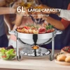 Švediškas stalas indams šildyti 6 l apvalus bain marie maisto šildytuvas